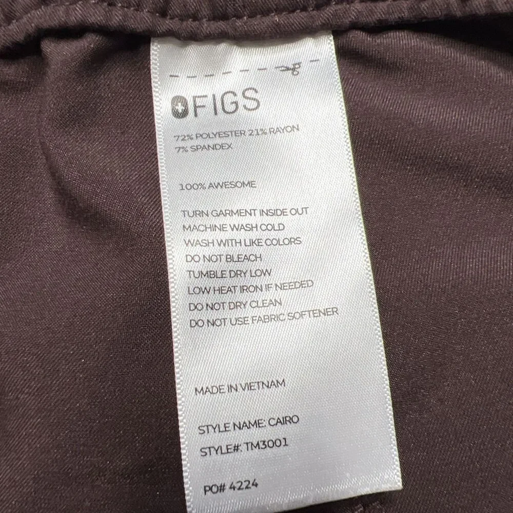Figs Cairo Cargo Scrub Pants Mens XL Brown Straight Nurse Vet Medical Uniform